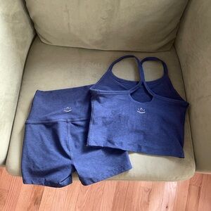 Beyond yoga  Women's Navy Blue short Set (XS)